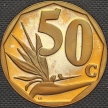 Монета ЮАР 50 центов 2001 год. Пруф