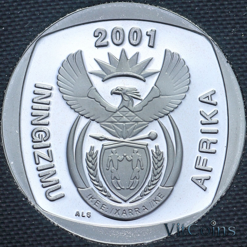 Монета ЮАР 5 рандов 2001 год. Пруф Монета ЮАР 5 рандов 2001 год. Пруф