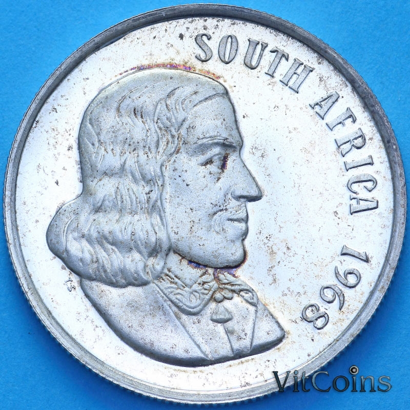 Монета ЮАР 1 ранд 1968 год. Пруф. №2