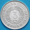 Монета ЮАР 3 пенса 1924 год. Серебро