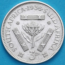 ЮАР 3 пенса 1935 год. Серебро.