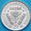 Монета ЮАР 3 пенса 1950 год. Серебро.