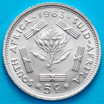 ЮАР 5 центов 1963 год. Серебро.