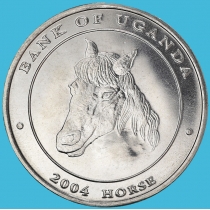 Уганда 100 шиллингов 2004 год. Лошадь