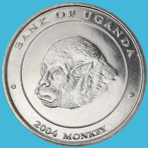 Уганда 100 шиллингов 2004 год. Обезьяна