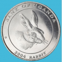 Уганда 100 шиллингов 2004 год. Кролик