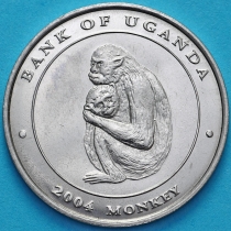 Уганда 100 шиллингов 2004 год. Обезьяна. №3