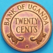 Монета Уганда 20 центов 1966 год. Пруф