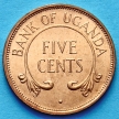 Монета Уганды 5 центов 1966 год.