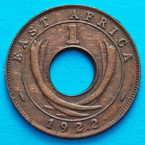 Британская Восточная Африка 1 цент 1922 год. Н