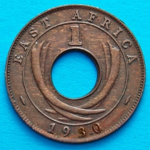 Британская Восточная Африка 1 цент 1930 год.