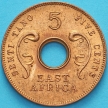 Монета Восточной Африки 5 центов 1964 год.