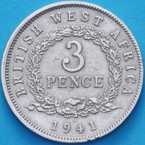 Британская Западная Африка 3 пенса 1941 год. Н