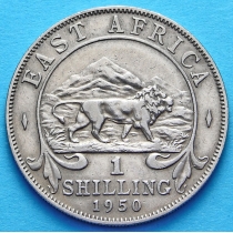 Британская Восточная Африка 1 шиллинг 1950 год.