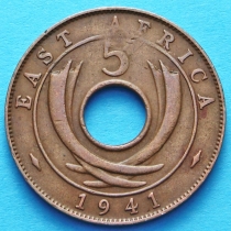 Британская Восточная Африка 5 центов 1941 год 