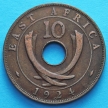 Монета Восточной Африки 10 центов 1924 год