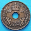Монета Восточной Африки 10 центов 1934 год.