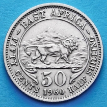 Британская Восточная Африка 50 центов 1960-1963 год.
