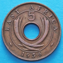 Британская Восточная Африка 5 центов 1956 год.