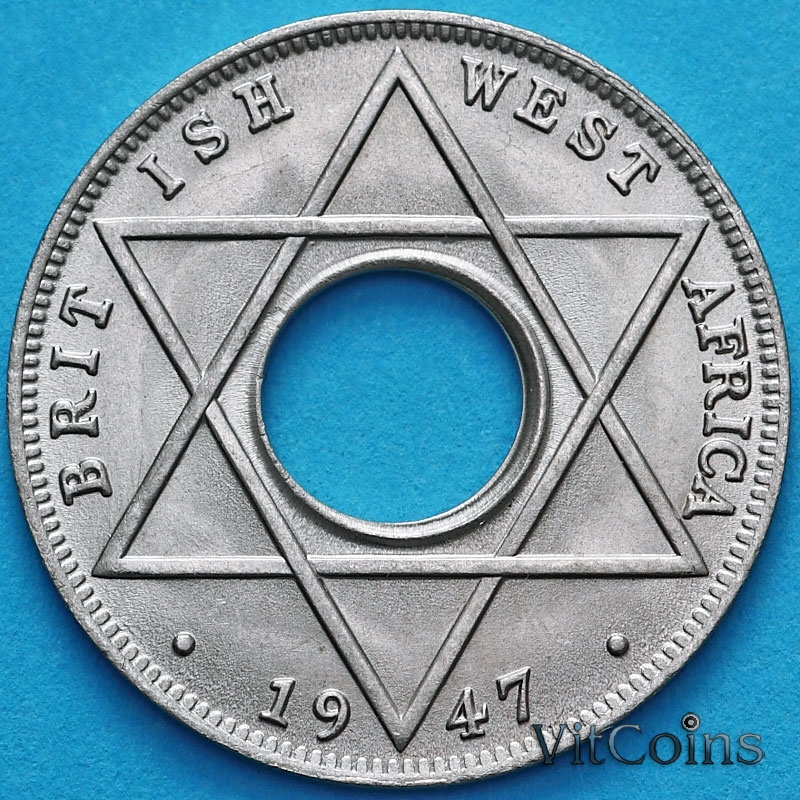 Монета Британская Западная Африка 1/10 пенни 1947 год.