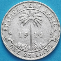 Британская Западная Африка 1 шиллинг 1914 год. Серебро