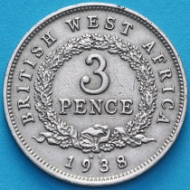 Британская Западная Африка 3 пенса 1938 год. КH.