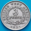 Монета Британская Западная Африка 3 пенса 1939 год. КH.