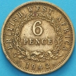 Монета Британской Западной Африки 6 пенсов 1942, 1947 год.