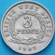 Монета Британская Западная Африка 3 пенса 1947 год. H.