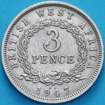 Британская Западная Африка 3 пенса 1947 год. КN.