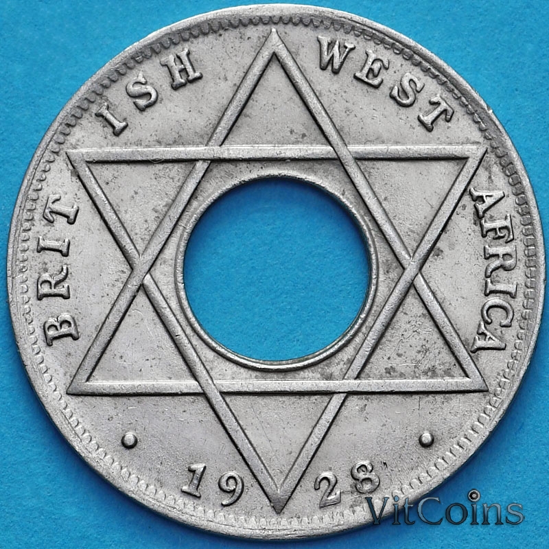 Монета Британская Западная Африка 1/10 пенни 1928 год. Н