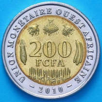 Западная Африка 200 франков 2010 год.