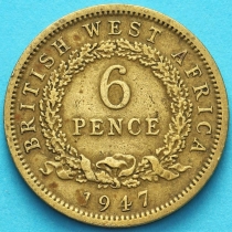 Британская Западная Африка 6 пенсов 1947 год.