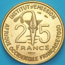 Западная Африка 25 франков 1957 год. ESSAI