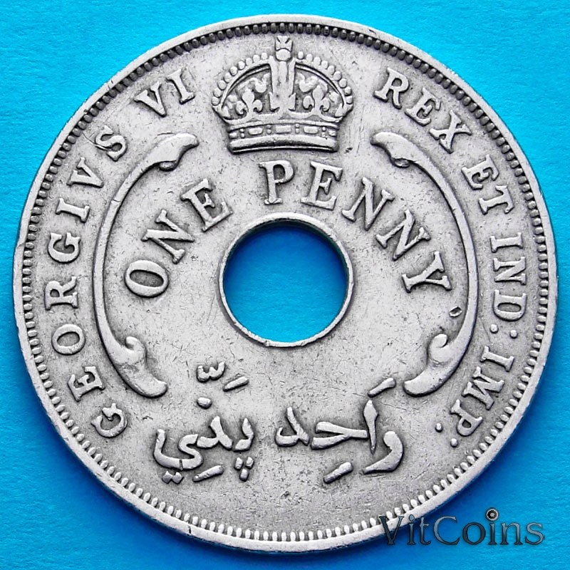 Монета Британская Западная Африка 1 пенни 1940 год. 