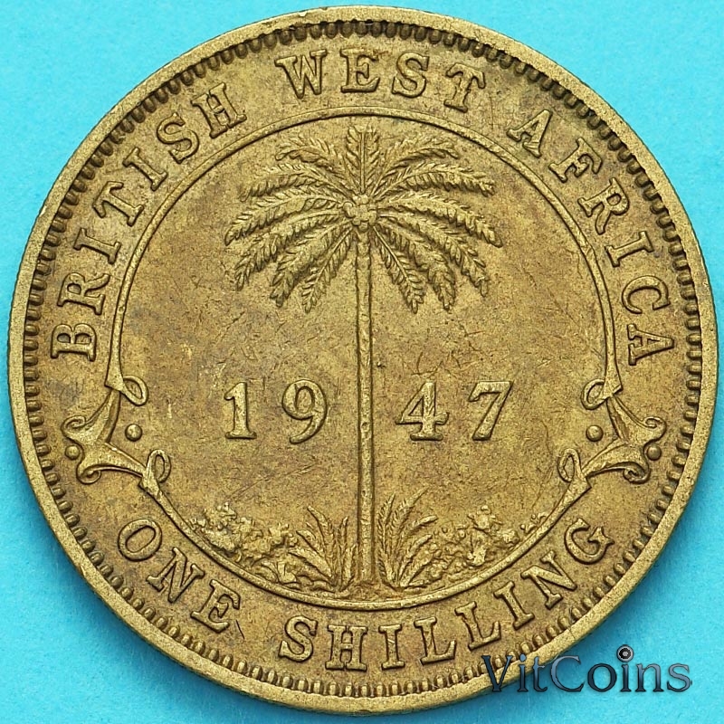 Монета Британская Западная Африка 1 шиллинг 1947 год.