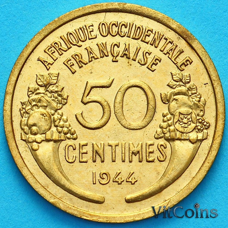 Монеты 1944 года. Монеты африканских колоний Франции. 5 Ore монета 1944г.
