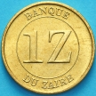 Монета Заир 1 заир 1987 год.