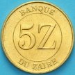 Монета Заира 5 заир 1987 год.