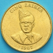 Монета Заира 5 заир 1987 год.