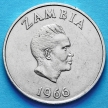 Монета Замбии 1 шиллинг 1966 год. Венценосная птица-носорог.