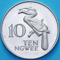 Замбия 10 нгве 1987 год. Птица носорог.