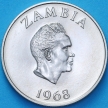 Монета Замбия 10 нгве 1968 год. Венценосная птица-носорог. Пруф