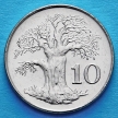 Монета Зимбабве 10 центов 2001 год. Баобаб.