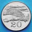 Монета Зимбабве 20 центов 2001 год. Мост Бэтченоу.