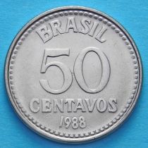 Бразилия 50 сентаво 1988 год.