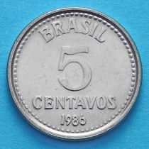 Бразилия 5 сентаво 1986 год.