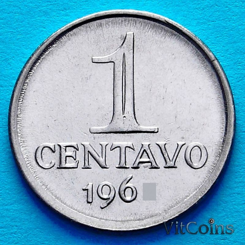 Монета Бразилия 1 сентаво 1967 год.