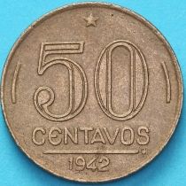 Бразилия 50 сентаво 1942 год.