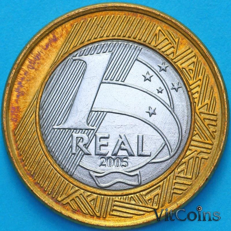 Монета Бразилия Бразилия 1 реал 2005 год. 40 лет Центральному Банку Бразилии Монета Бразилия Бразилия 1 реал 2005 год. 40 лет Центральному Банку Бразилии